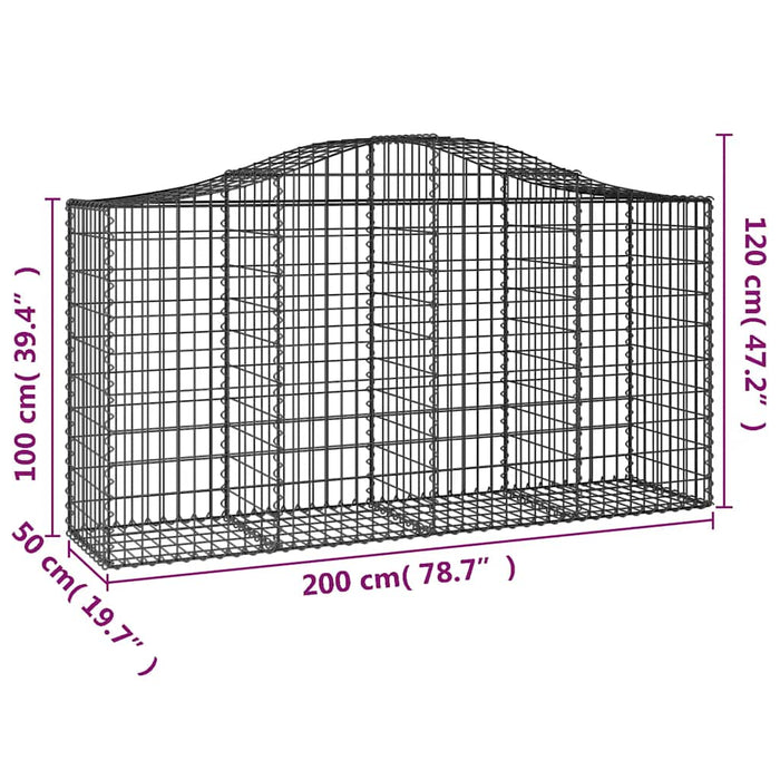 Coșuri gabion arcuite 18 buc, 200x50x100/120cm, fier galvanizat - WALTI WALTI