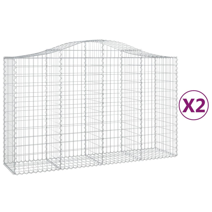 Coșuri gabion arcuite 2 buc, 200x50x120/140 cm, fier galvanizat - WALTI WALTI