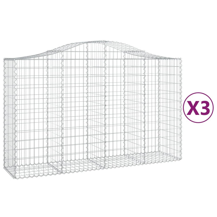 Coșuri gabion arcuite 3 buc, 200x50x120/140 cm, fier galvanizat - WALTI WALTI