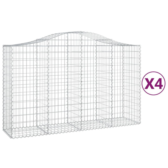 Coșuri gabion arcuite 4 buc, 200x50x120/140 cm, fier galvanizat - WALTI WALTI