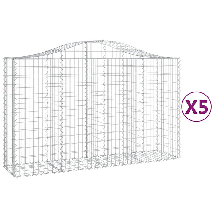 Coșuri gabion arcuite 5 buc, 200x50x120/140 cm, fier galvanizat - WALTI WALTI