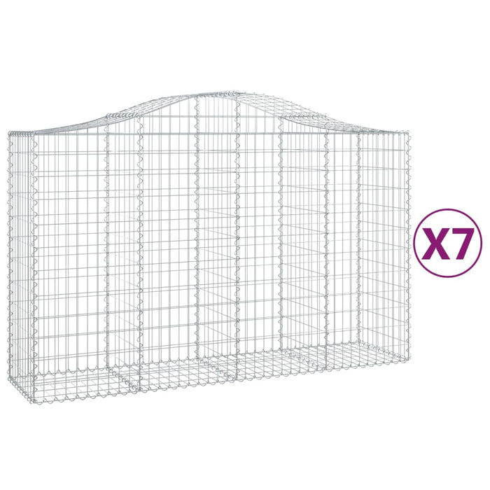 Coșuri gabion arcuite 7 buc, 200x50x120/140 cm, fier galvanizat - WALTI WALTI
