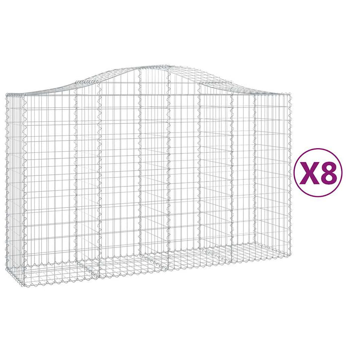 Coșuri gabion arcuite 8 buc, 200x50x120/140 cm, fier galvanizat - WALTI WALTI