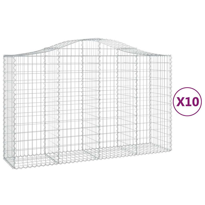 Coșuri gabion arcuite 10 buc, 200x50x120/140 cm,fier galvanizat - WALTI WALTI