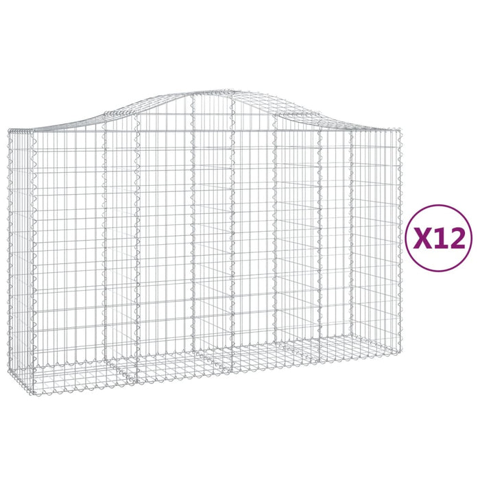 Coșuri gabion arcuite 12 buc, 200x50x120/140cm, fier galvanizat - WALTI WALTI