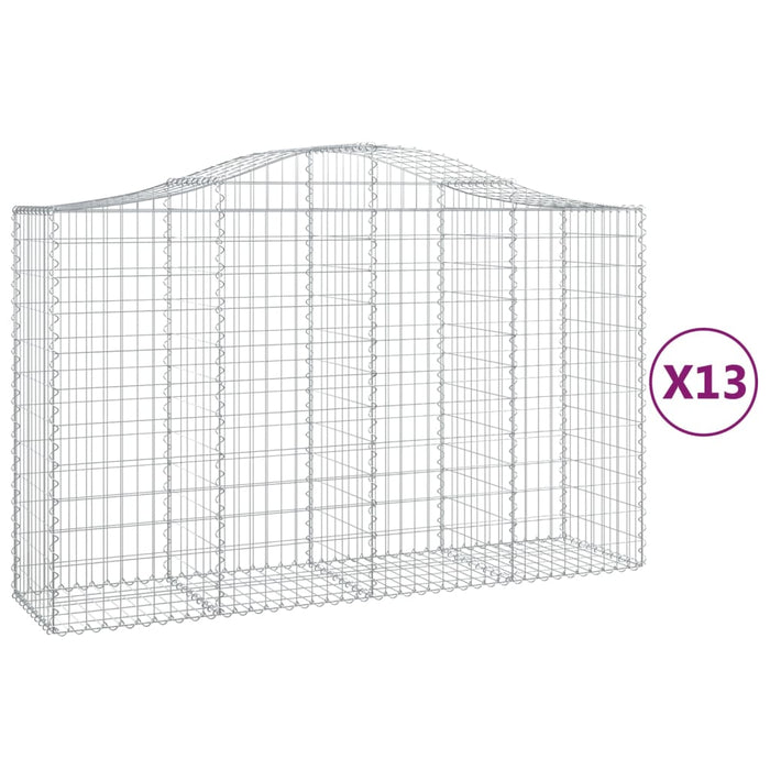 Coșuri gabion arcuite 13 buc, 200x50x120/140 cm,fier galvanizat - WALTI WALTI