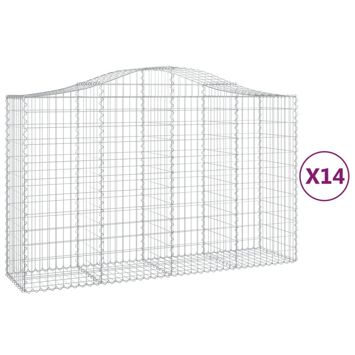 Coșuri gabion arcuite 14 buc, 200x50x120/140 cm,fier galvanizat - WALTI WALTI