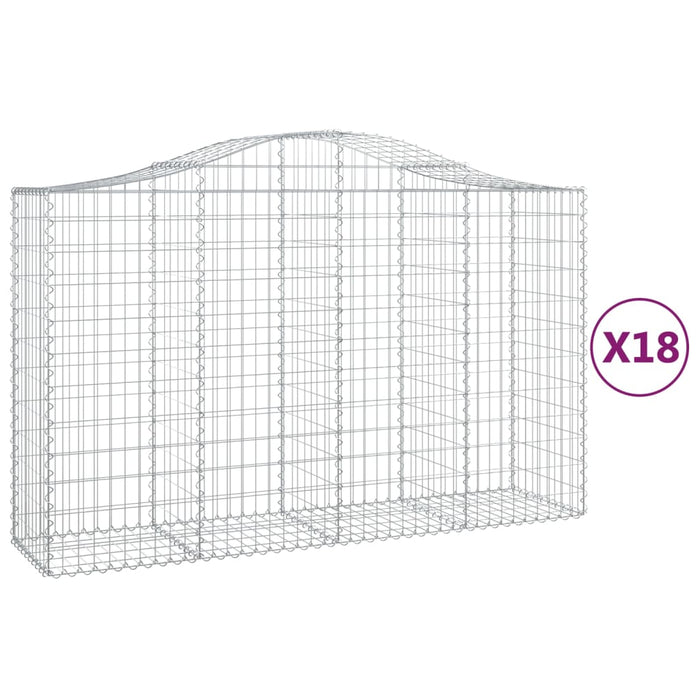 Coșuri gabion arcuite 18 buc, 200x50x120/140 cm,fier galvanizat - WALTI WALTI