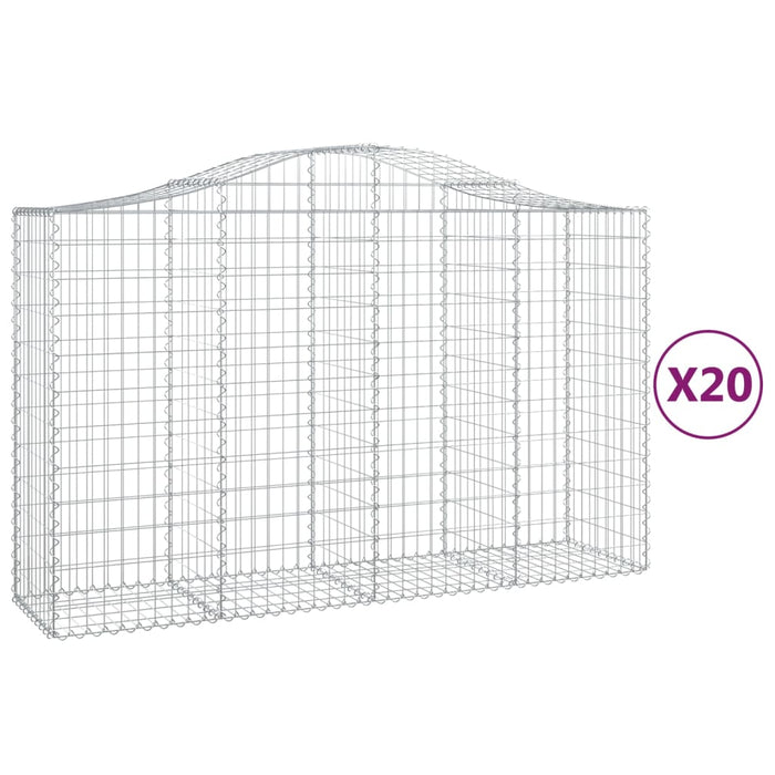 Coșuri gabion arcuite 20 buc, 200x50x120/140cm, fier galvanizat - WALTI WALTI