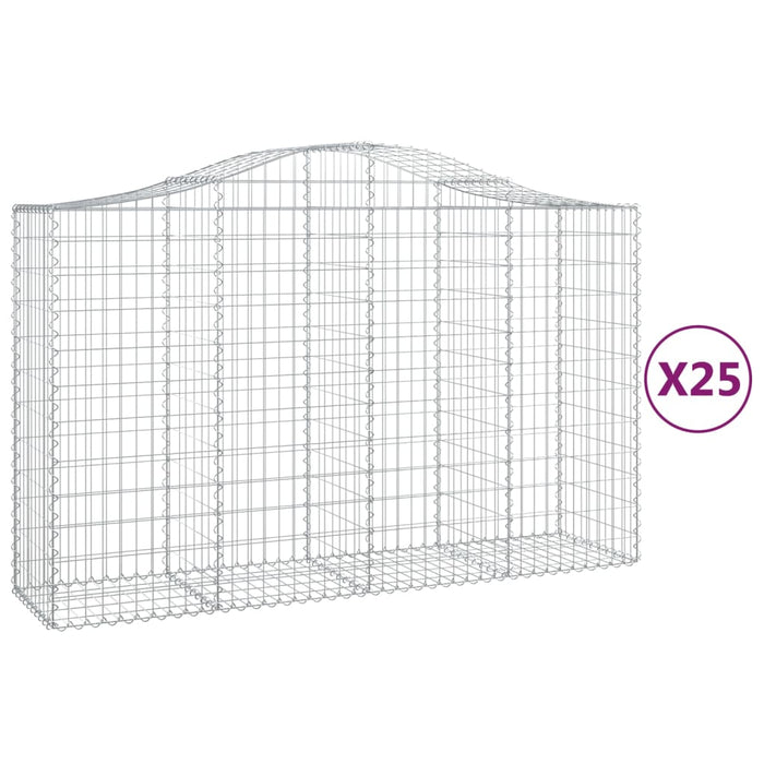 Coșuri gabion arcuite 25 buc, 200x50x120/140cm, fier galvanizat - WALTI WALTI