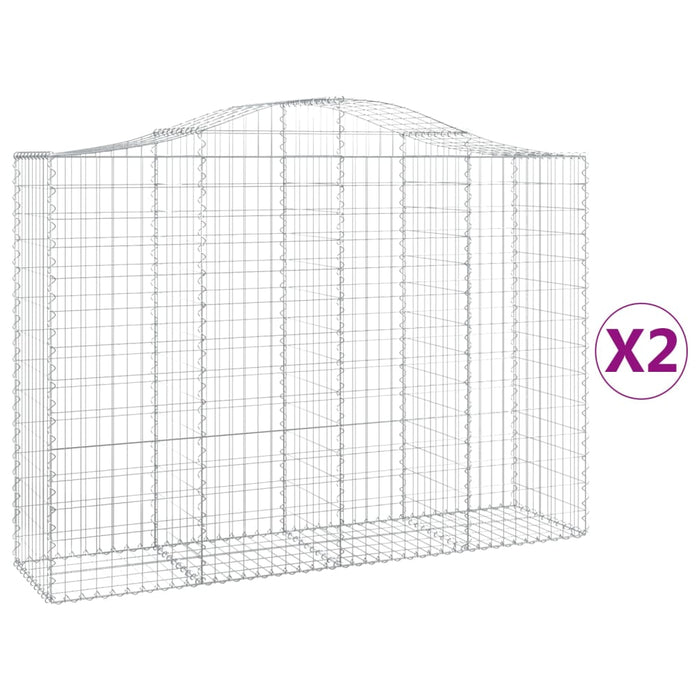 Coșuri gabion arcuite 2 buc, 200x50x140/160 cm, fier galvanizat - WALTI WALTI
