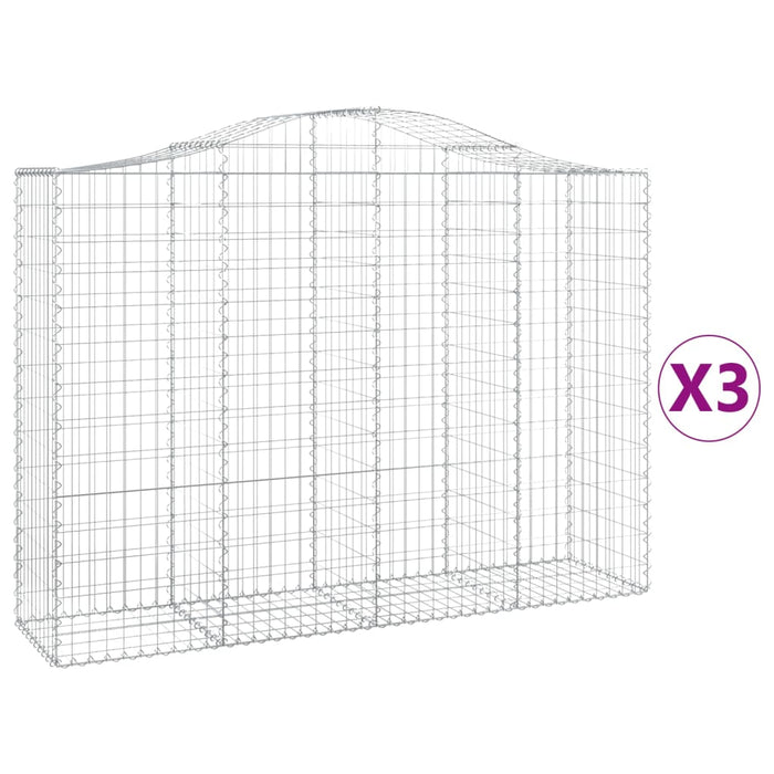 Coșuri gabion arcuite 3 buc, 200x50x140/160cm, fier galvanizat - WALTI WALTI