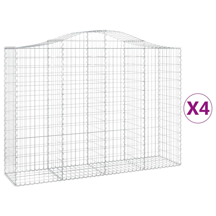 Coșuri gabion arcuite 4 buc, 200x50x140/160 cm, fier galvanizat - WALTI WALTI