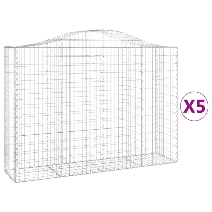 Coșuri gabion arcuite 5 buc, 200x50x140/160 cm, fier galvanizat - WALTI WALTI