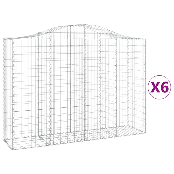 Coșuri gabion arcuite 6 buc, 200x50x140/160 cm, fier galvanizat - WALTI WALTI