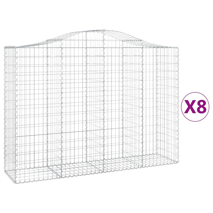 Coșuri gabion arcuite 8 buc, 200x50x140/160 cm, fier galvanizat - WALTI WALTI