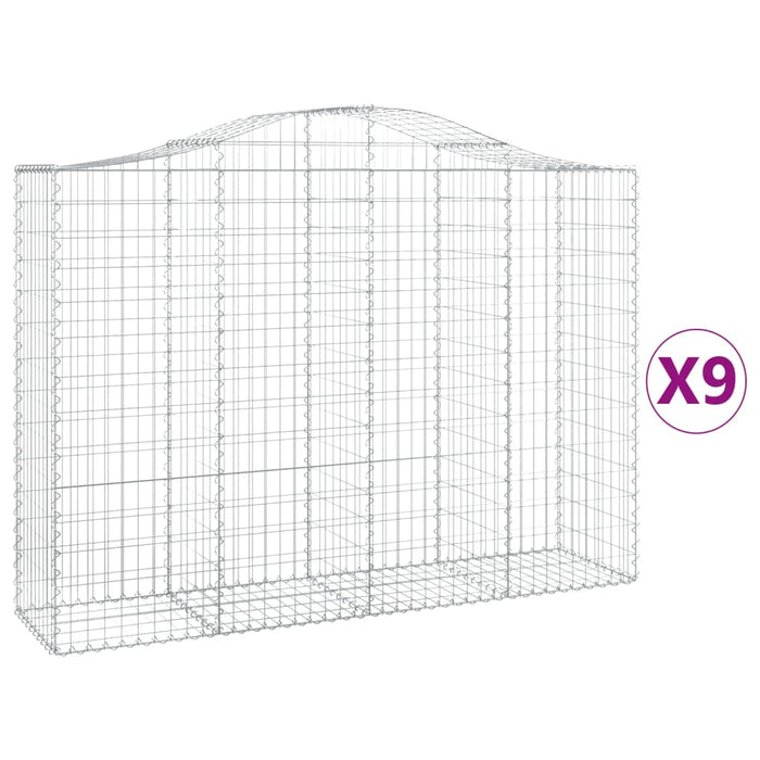 Coșuri gabion arcuite 9 buc, 200x50x140/160 cm, fier galvanizat - WALTI WALTI