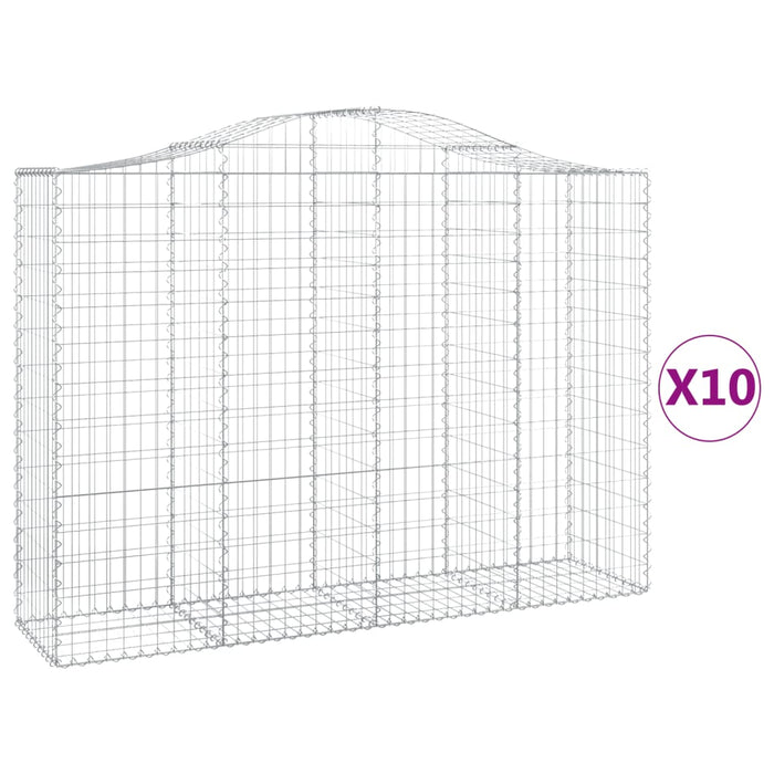 Coșuri gabion arcuite 10 buc, 200x50x140/160cm, fier galvanizat - WALTI WALTI
