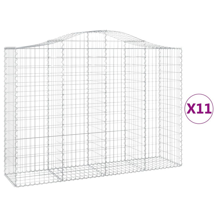 Coșuri gabion arcuite 11 buc, 200x50x140/160cm, fier galvanizat - WALTI WALTI