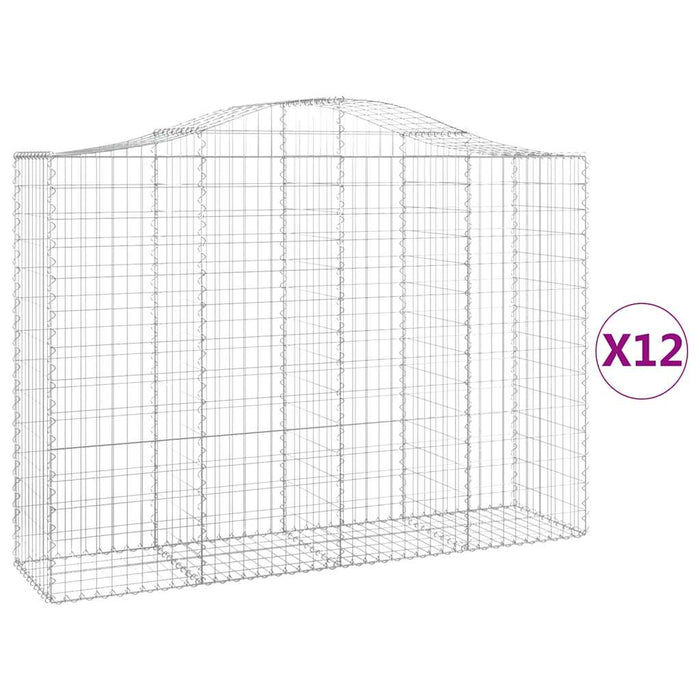 Coșuri gabion arcuite 12 buc, 200x50x140/160cm, fier galvanizat - WALTI WALTI