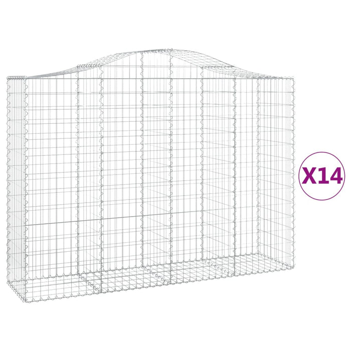 Coșuri gabion arcuite 14 buc, 200x50x140/160cm, fier galvanizat - WALTI WALTI