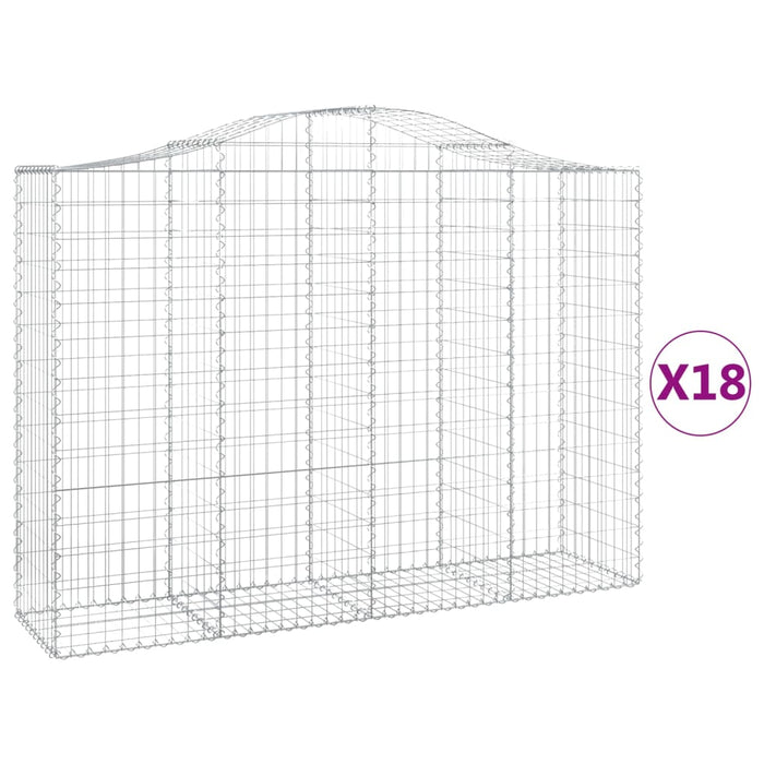 Coșuri gabion arcuite 18 buc, 200x50x140/160cm, fier galvanizat - WALTI WALTI