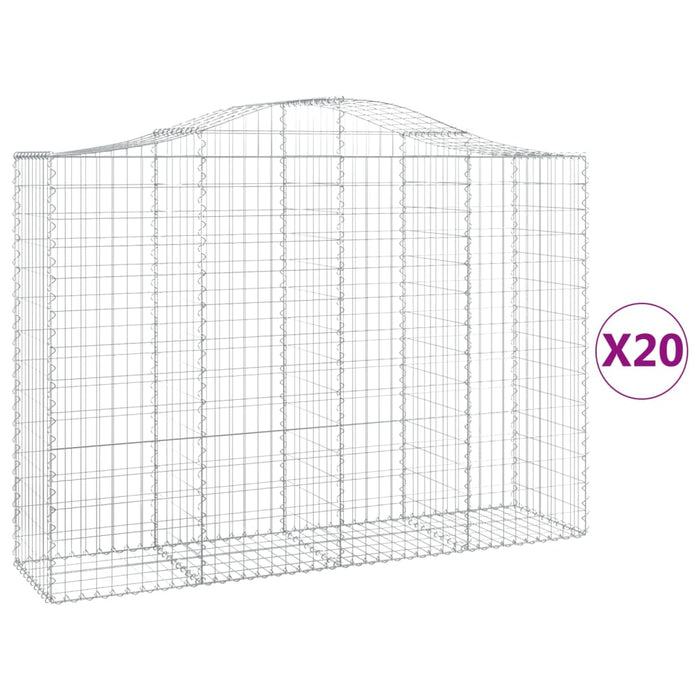 Coșuri gabion arcuite 20 buc, 200x50x140/160cm, fier galvanizat - WALTI WALTI