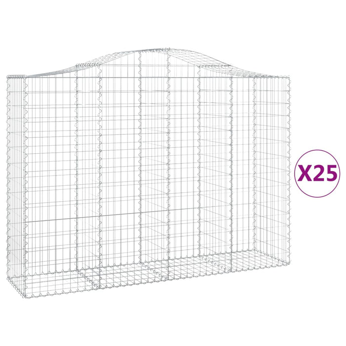 Coșuri gabion arcuite 25 buc, 200x50x140/160cm, fier galvanizat - WALTI WALTI