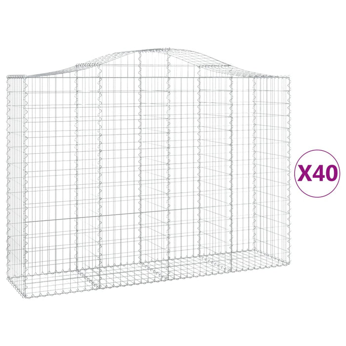 Coșuri gabion arcuite 40 buc, 200x50x140/160cm, fier galvanizat - WALTI WALTI