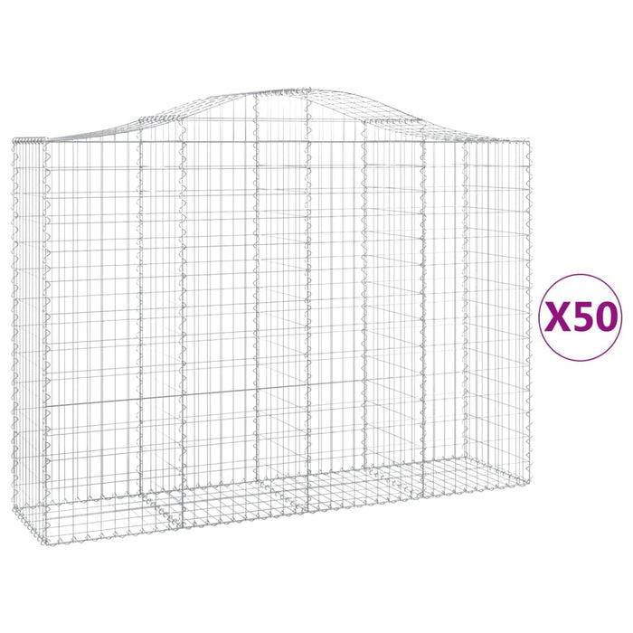 Coșuri gabion arcuite 50 buc, 200x50x140/160cm, fier galvanizat - WALTI WALTI