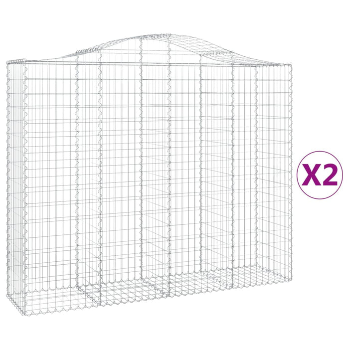 Coșuri gabion arcuite 2 buc, 200x50x160/180 cm, fier galvanizat - WALTI WALTI