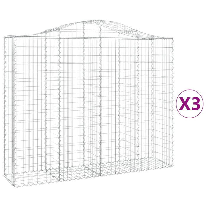 Coșuri gabion arcuite 3 buc, 200x50x160/180 cm, fier galvanizat - WALTI WALTI