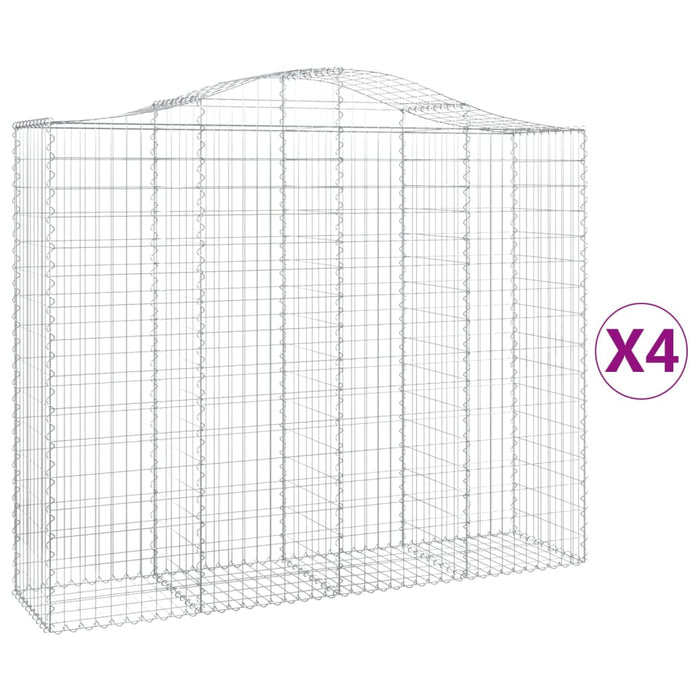 Coșuri gabion arcuite 4 buc, 200x50x160/180 cm, fier galvanizat - WALTI WALTI