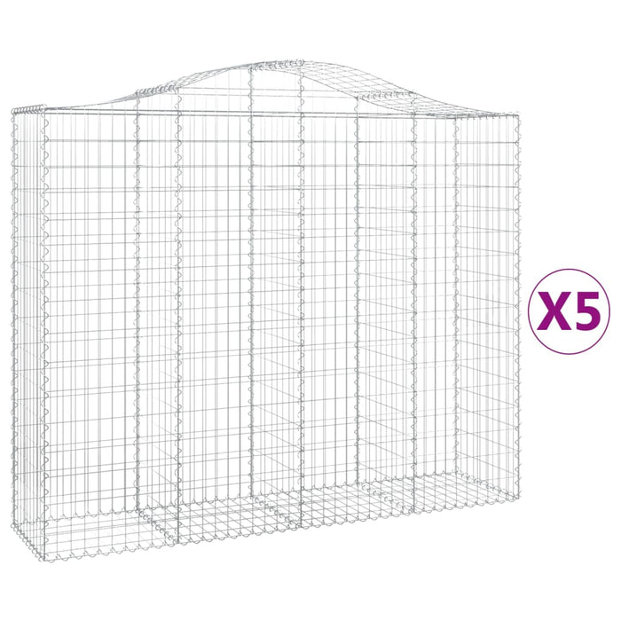 Coșuri gabion arcuite 5 buc, 200x50x160/180 cm, fier galvanizat - WALTI WALTI