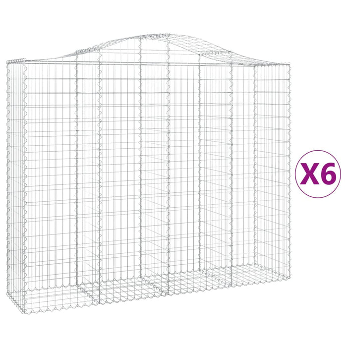 Coșuri gabion arcuite 6 buc, 200x50x160/180 cm, fier galvanizat - WALTI WALTI