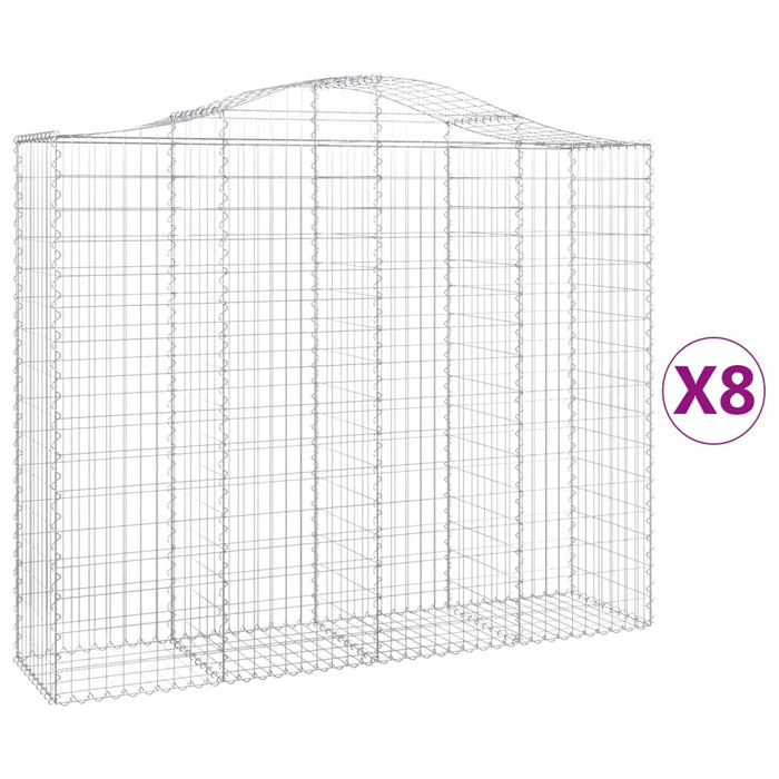 Coșuri gabion arcuite 8 buc, 200x50x160/180 cm, fier galvanizat - WALTI WALTI