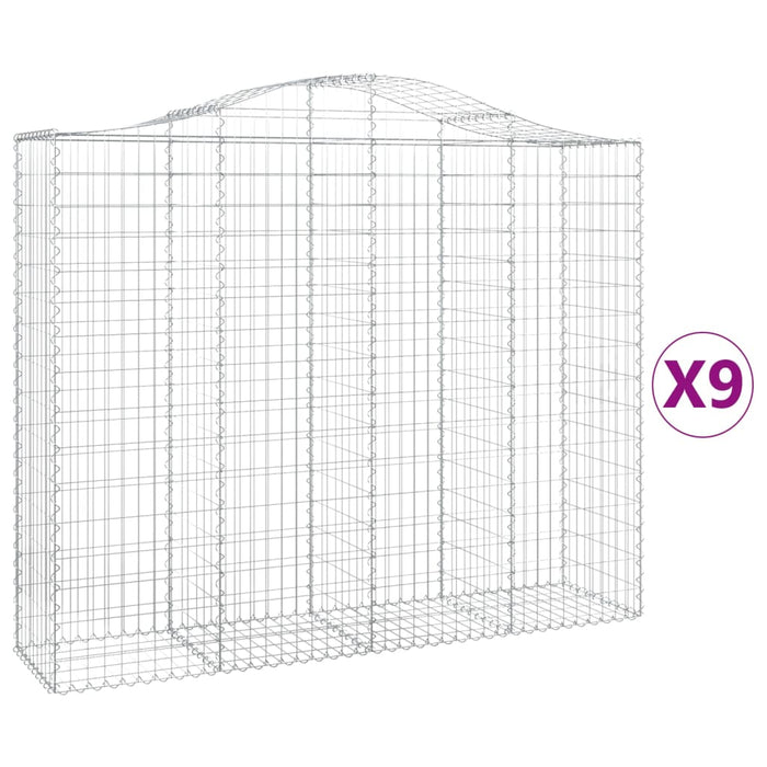 Coșuri gabion arcuite 9 buc, 200x50x160/180 cm, fier galvanizat - WALTI WALTI