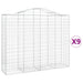 Coșuri gabion arcuite 9 buc, 200x50x160/180 cm, fier galvanizat - WALTI WALTI