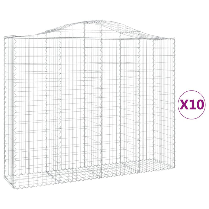 Coșuri gabion arcuite 10 buc, 200x50x160/180cm, fier galvanizat - WALTI WALTI