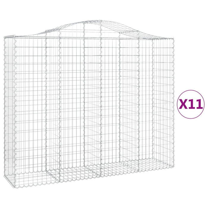 Coș gabion arcuit, 11 buc, 200x50x160/180 cm, fier galvanizat - WALTI WALTI