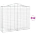 Coș gabion arcuit, 12 buc, 200x50x160/180 cm, fier galvanizat - WALTI WALTI