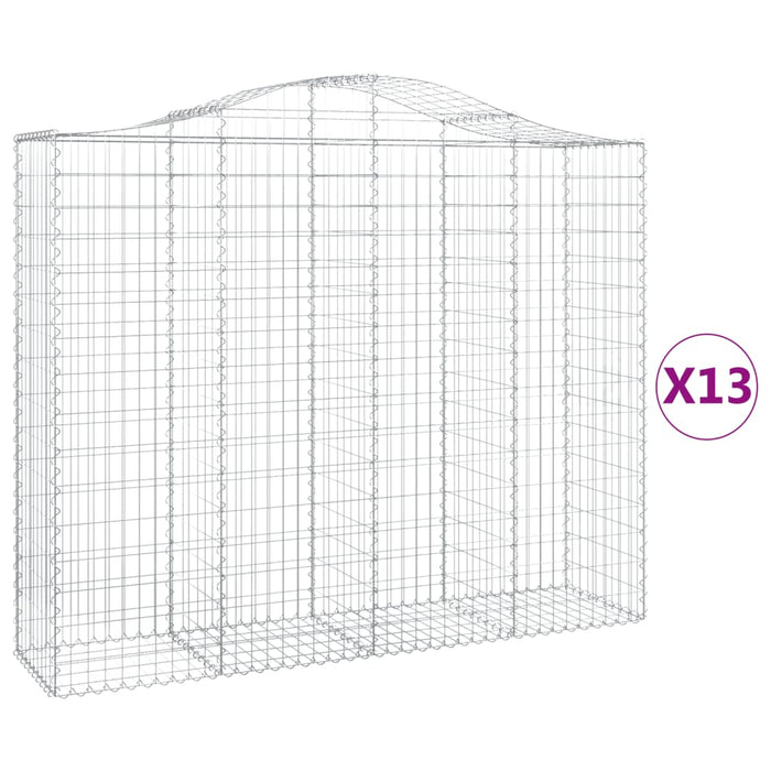 Coș gabion arcuit, 13 buc, 200x50x160/180 cm, fier galvanizat - WALTI WALTI