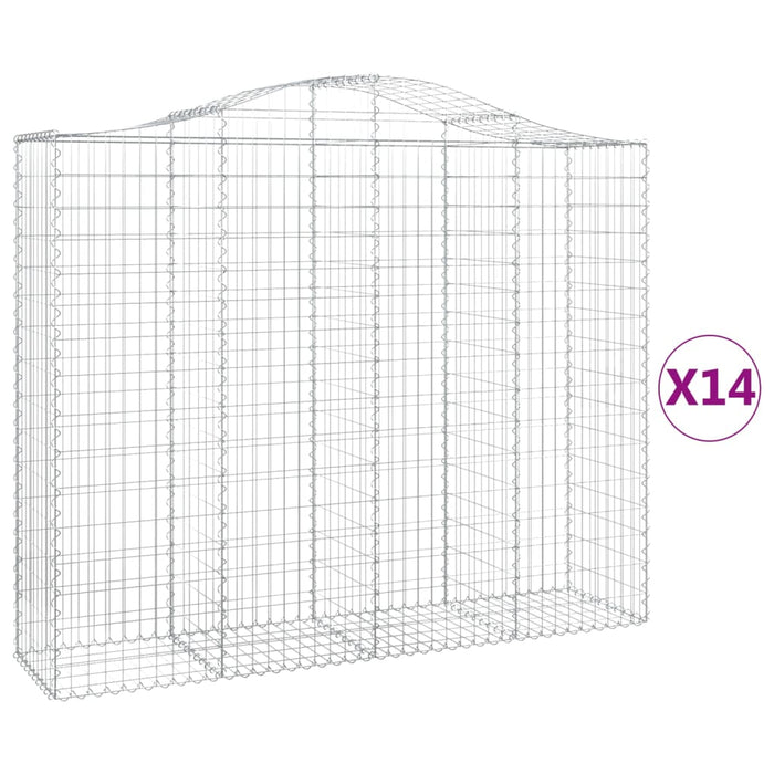 Coșuri gabion arcuite 14 buc 200x50x160/180 cm, fier galvanizat - WALTI WALTI