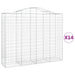 Coșuri gabion arcuite 14 buc 200x50x160/180 cm, fier galvanizat - WALTI WALTI