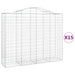 Coș gabion arcuit, 15 buc, 200x50x160/180 cm, fier galvanizat - WALTI WALTI