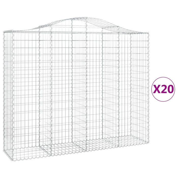 Coșuri gabion arcuite 20 buc, 200x50x160/180cm, fier galvanizat - WALTI WALTI