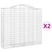 Coșuri gabion arcuite 2 buc, 200x50x180/200 cm, fier galvanizat - WALTI WALTI