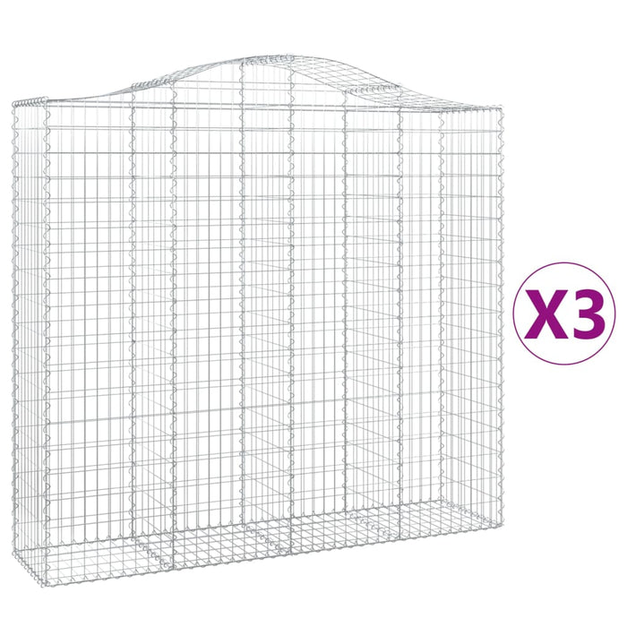 Coșuri gabion arcuite 3 buc, 200x50x180/200 cm, fier galvanizat - WALTI WALTI