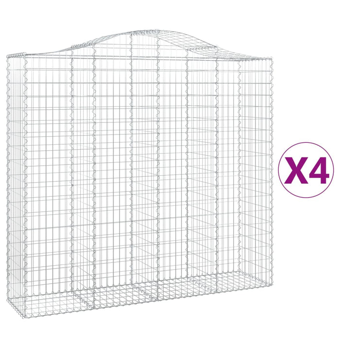 Coșuri gabion arcuite 4 buc, 200x50x180/200 cm, fier galvanizat - WALTI WALTI