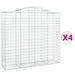 Coșuri gabion arcuite 4 buc, 200x50x180/200 cm, fier galvanizat - WALTI WALTI